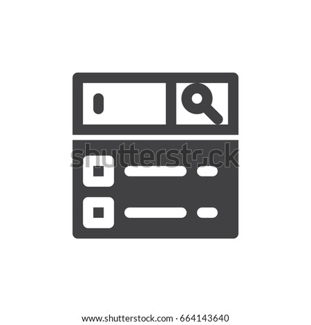 Search icon vector, filled flat sign, solid pictogram isolated on white. Symbol, logo illustration. Pixel perfect