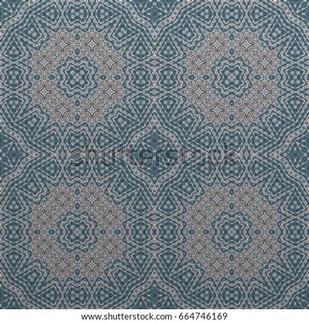 Illusion guilloche seamless texture with symmetrically geometric color abstract pattern imitation of openwork embroidery on a white background