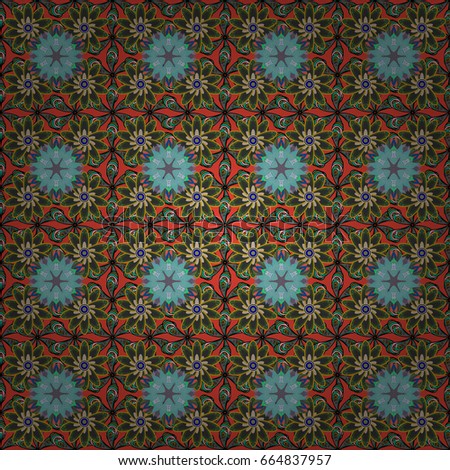 Unusual vector ornament decoration. Colorful colored tile mandala on a background. Boho abstract seamless pattern. Intricate floral design element for wallpaper, gift paper, fabric print, furniture.