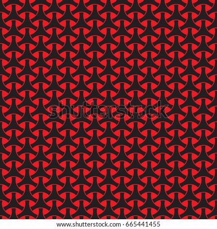 Seamless red and black circle weave geometric pattern