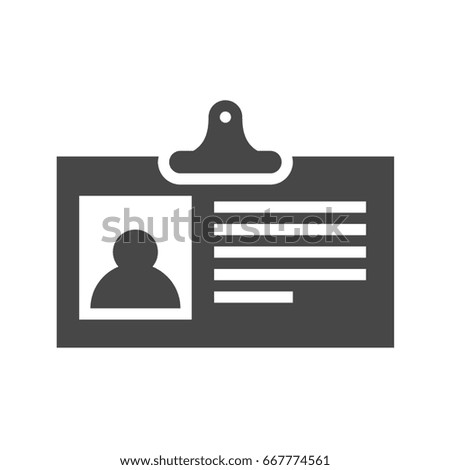 Identification Card Flat Icon. Flat icon isolated on the white background.