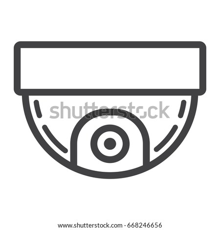 Surveillance camera line icon, cctv and security, device vector graphics, a linear pattern on a white background, eps 10.