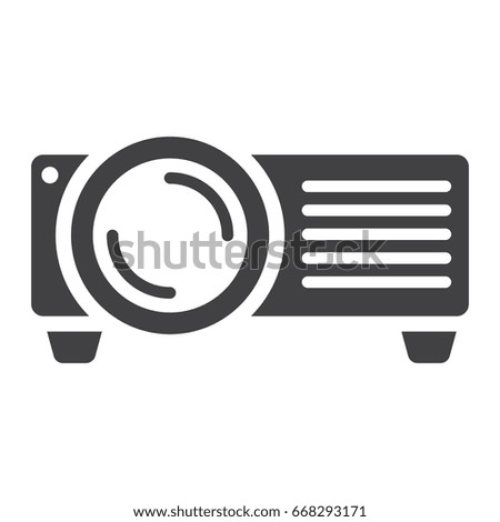 Projector solid icon, presentation and meeting, vector graphics, a glyph pattern on a white background, eps 10.