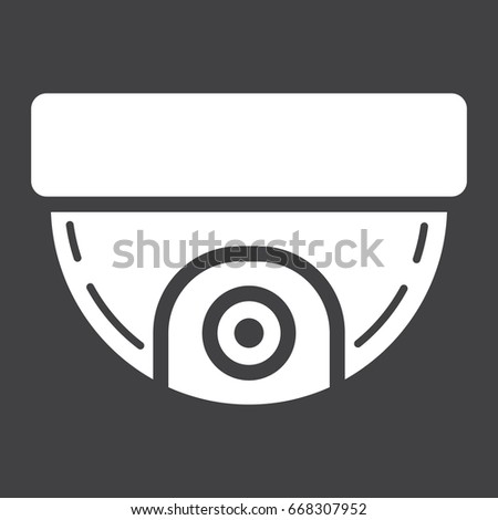 Surveillance camera solid icon, cctv and security, device vector graphics, a glyph pattern on a black background, eps 10.