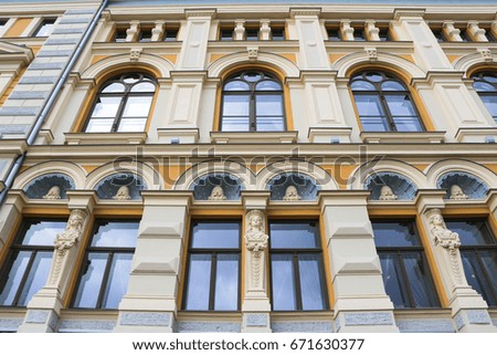 Beautiful classical facade of an old building