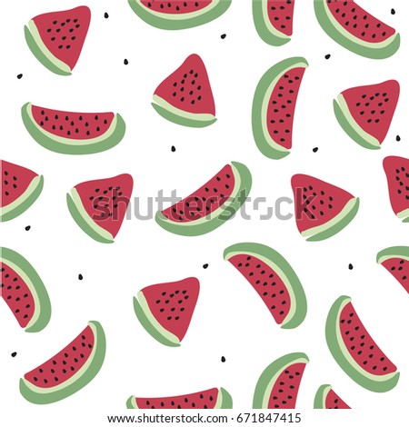 hand drawn watermelon pattern