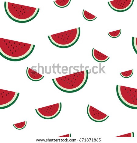 Watermelon seamless pattern design illustration. 