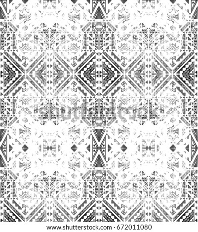 tribal abstract hand-drawn seamless pattern
