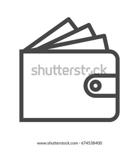 Wallet Thin Line Icon. Flat icon isolated on the white background. 