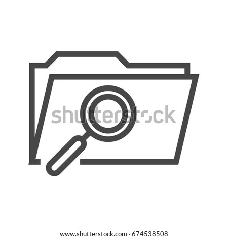 Search Folder Thin Line Icon. Flat icon isolated on the white background. 