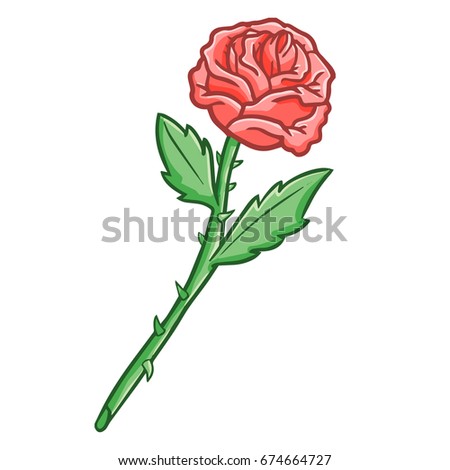 Funny and cool rose with torn - vector.