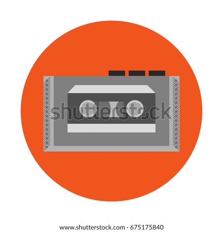Audio cassette icon. Flat vector illustration