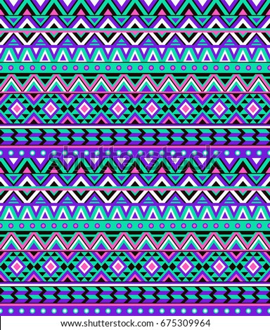 Tribal seamless colorful geometric pattern. Ethnic striped vector texture.Traditional ornament.