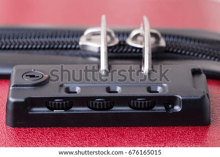 Close-up of detail lock suitcase