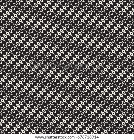 Repeating Geometric Rectangle Tiles. Stylish Monochrome Lattice. Vector Seamless Pattern. 