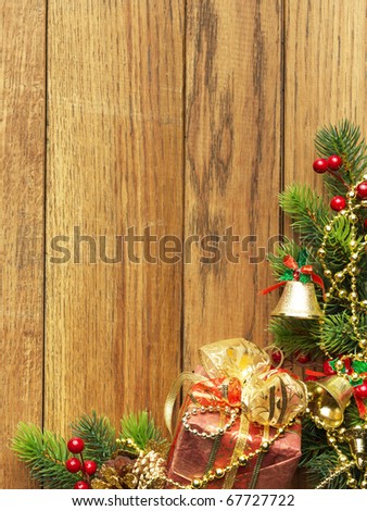 Christmas fir tree and christmas decoration