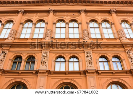 Beautiful classical facade of an old building