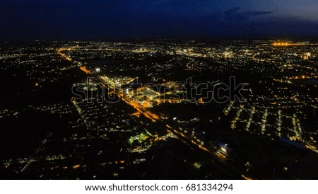 Aerial view of beautiful  city  landscape in Thailad  