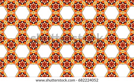 Colorful seamless horizontal hexagonal pattern