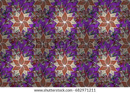 Flowers on colorful background in watercolor style. Seamless Floral Pattern in Raster illustration.