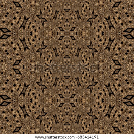Seamless kaleidoscopic wallpaper tiles pattern based on natural wooden texture, inlay