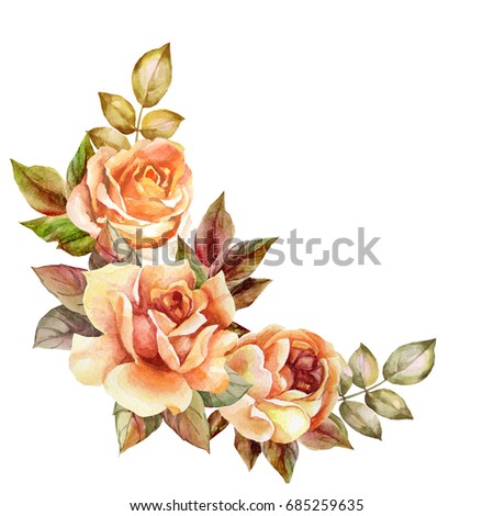 roses composition.watercolor