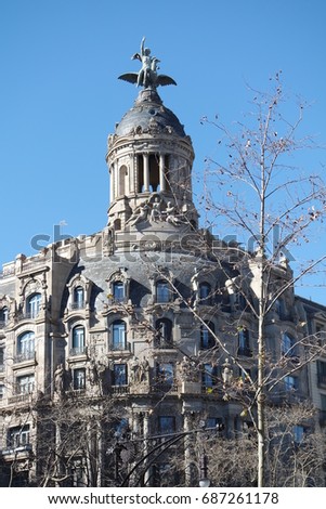 Historic architecture in Barcelona, Spain