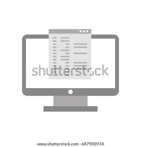computer desktop with template