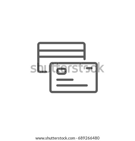 Credit card line icon, Vector on white background