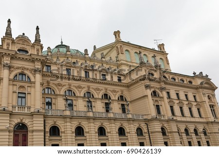 Juliusz Slowacki Theater in the Old Town district of Krakow, Poland. Built from 1891, opened in 1893.