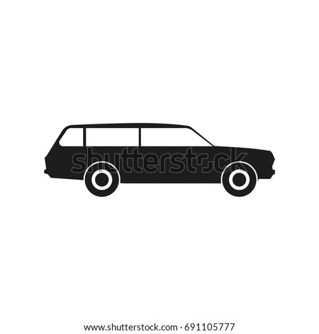 Car Vector black icon on white background.