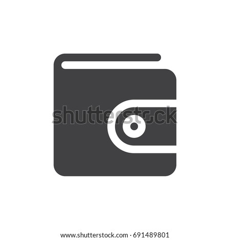 Wallet simple icon vector, filled flat sign, solid glyph isolated on white. Purse symbol, logo illustration. Pixel perfect vector graphics