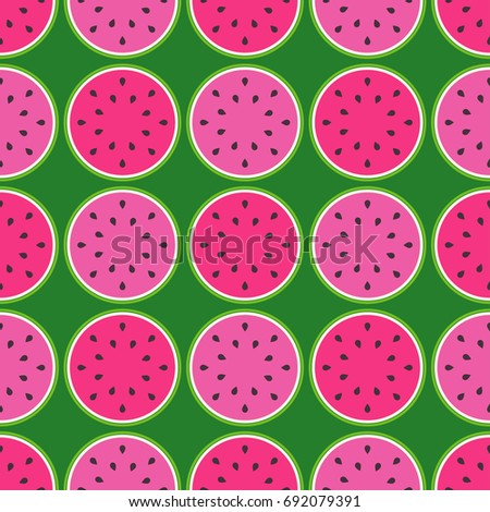 Watermelon slice pattern seamless background. Tropical fruits. Textile rapport.