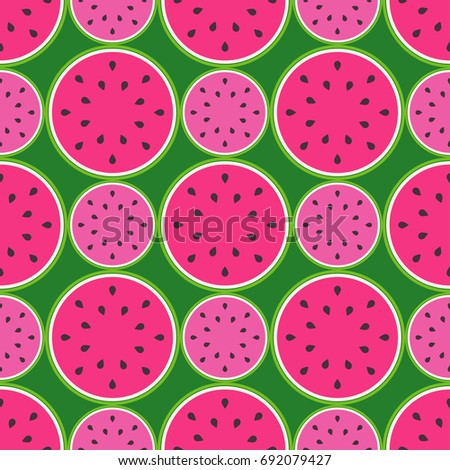 Watermelon slice pattern seamless background. Tropical fruits. Textile rapport.