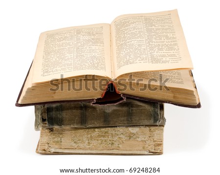 Old books on a white background