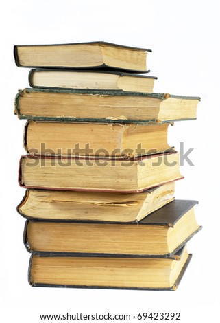 Old books  isolated on a white background