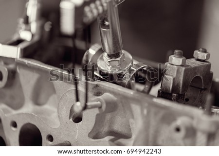 Various parts car mechanics, note shallow depth of field