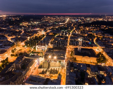 Night Old City Lviv, Ukraine