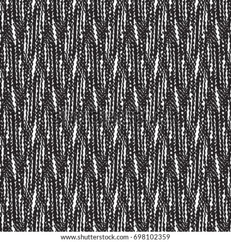 Tweed fabric pattern in black and white. Abstract vector.