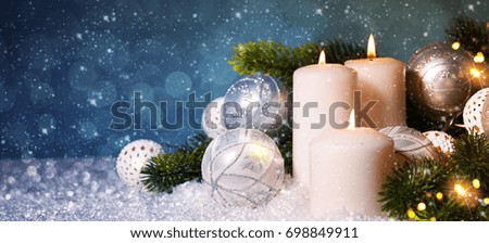 Christmas  background with candle