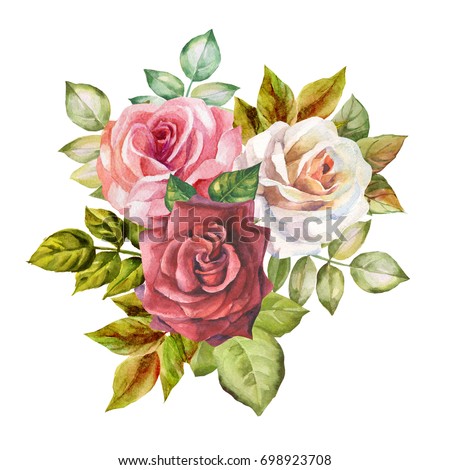 roses bouquet.watercolor