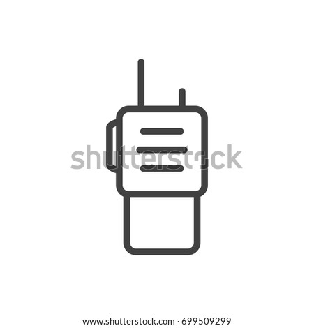 Isolated Remote Ratio Outline Symbol On Clean Background. Vector Walkie-Talkie Element In Trendy Style.