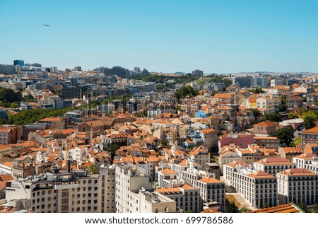 Cityscape in Lisbon, Portugal. On a clear sunny day.