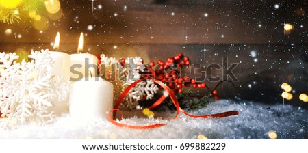 Candles With Christmas Decoration 