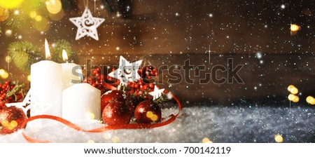 Candels With Christmas Decoration 