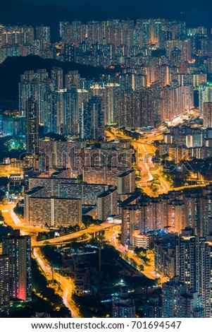 Hong Kong Skyline view from Lion Rock Peak.