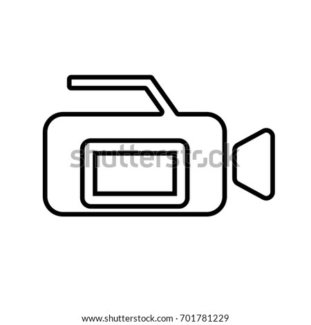 Video camera icon ,black sign design (only edge)