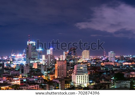 night cityscape in metropolis  - can use to display or montage on product