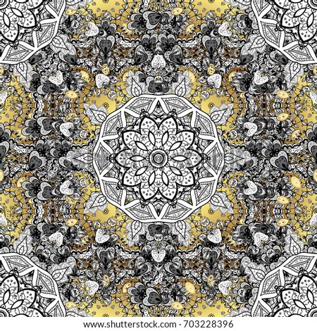 White floral ornament in baroque style. Antique white repeatable wallpaper. Damask seamless pattern repeating background. White element on background.