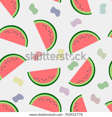 Vector background pattern with watermelon.